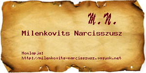 Milenkovits Narcisszusz névjegykártya